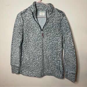 Original Weatherproof Vintage Quarter Zip Sherpa Jacket Small Gray
